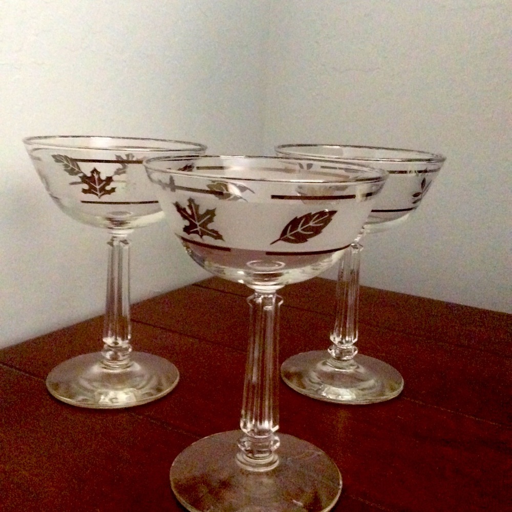 Libbey Silver Leaf champagne glasses